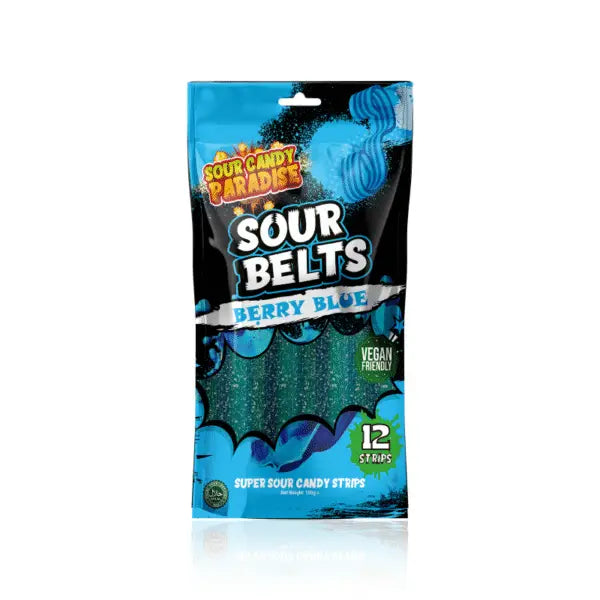 candyページ Sour Power Wrapped Belts Blue Raspberry | Candy Funhouse US